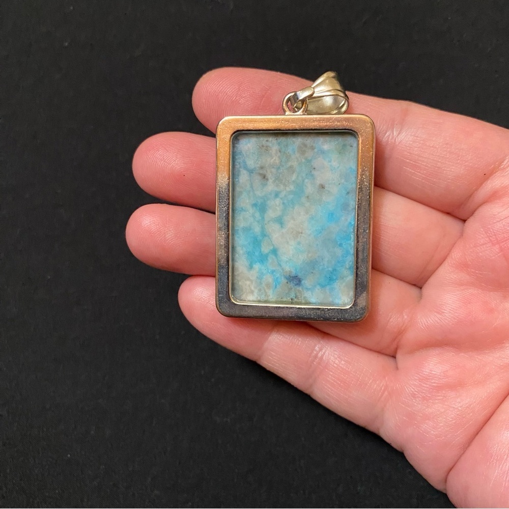 VGT Silver-Tone Turquoise Pendant - Picture 4 of 8